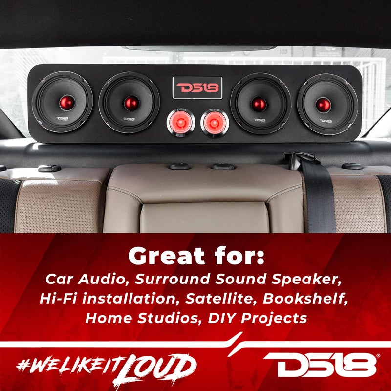 DS18 PRO-X5.4BM Loudspeaker - 5.25", Midrange, Red Aluminum Bullet, 300W Max, 150W RMS, 4 Ohms - Premium Quality Audio Door Speakers for Car or Truck Stereo Sound System (1 Speaker) - Image 5